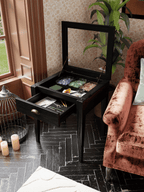 Elmhurst Black 1 Drawer Side Table