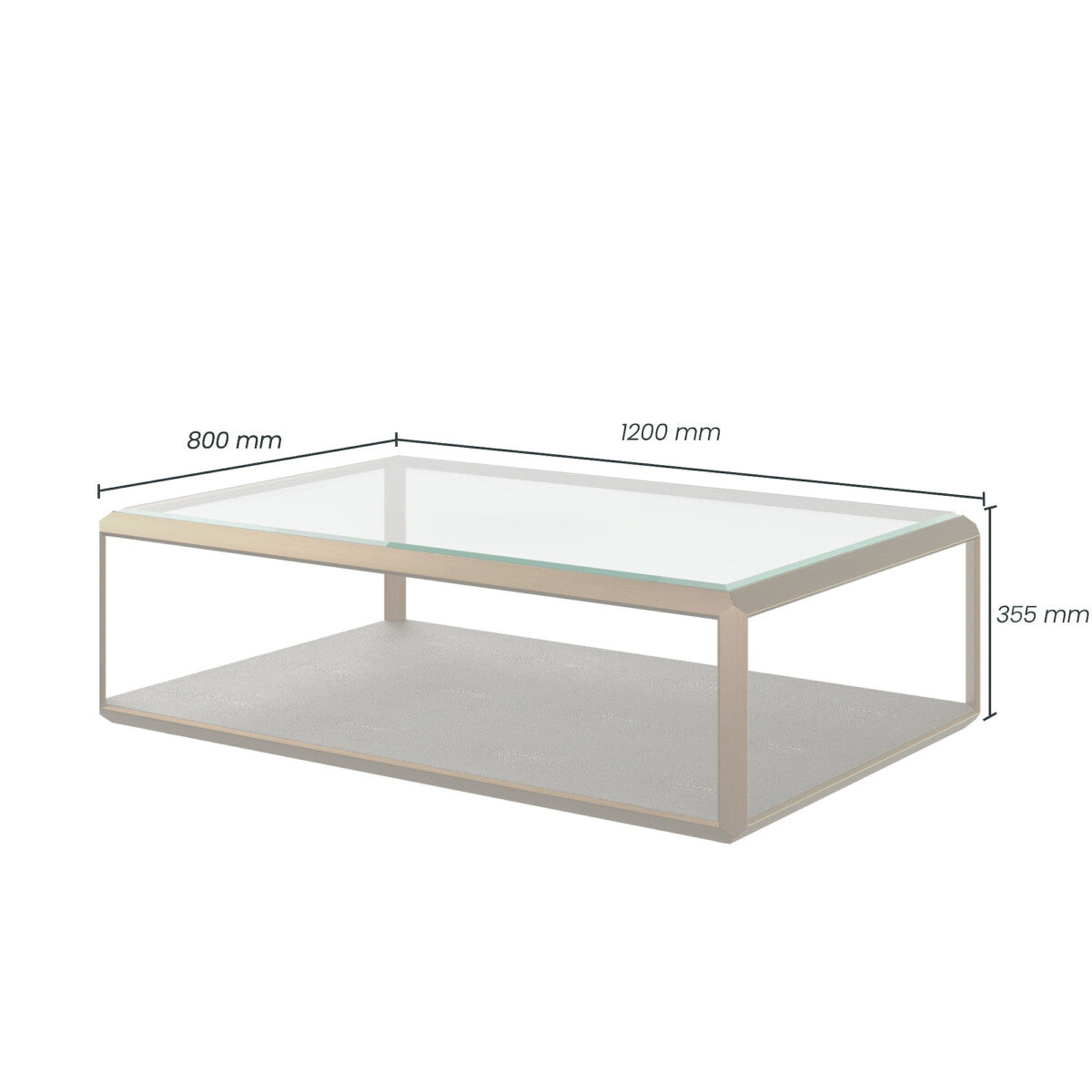 Orla Glass Top and Shagreen Coffee Table