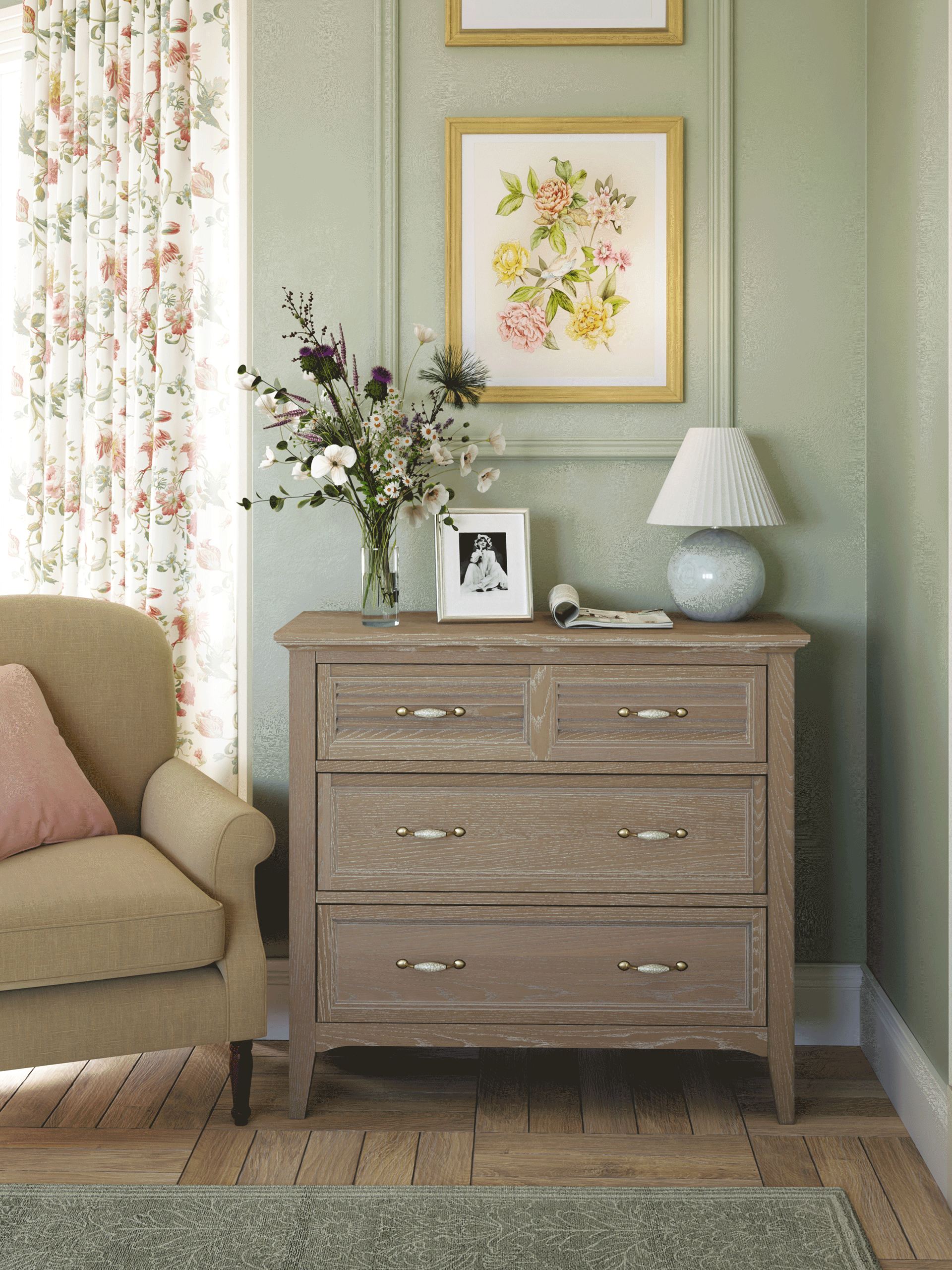 Ennis Oak / Ash 3 Drawer Chest