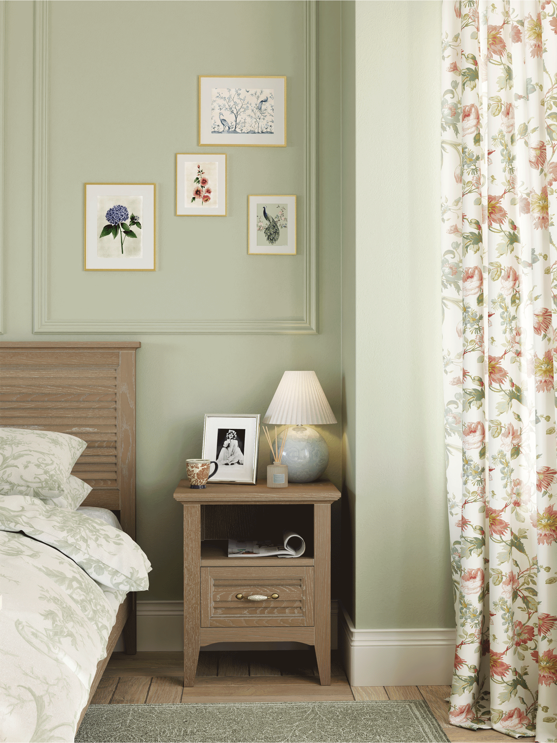 Ennis Oak & Ash 1 Drawer Bedside Chest