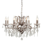 Silver 8 Branch Shallow Cut Glass Chandelier