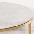 Gold Metal Side Table with Marble Top