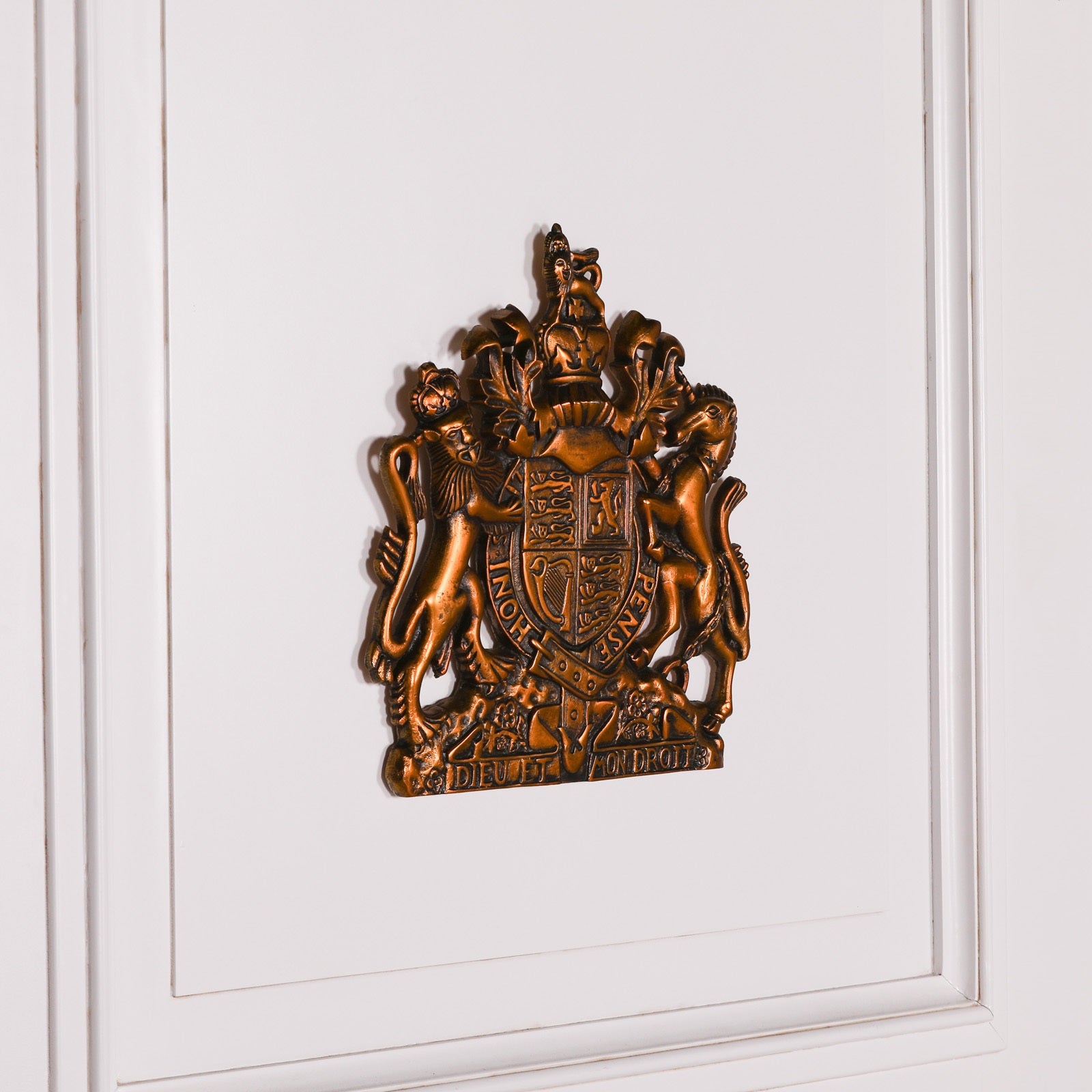 Vintage Gold Style 37cm Cast Metal Coat of Arms
