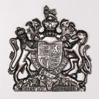 Vintage Silver Style 37cm Cast Metal Coat of Arms