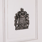 Vintage Silver Style 37cm Cast Metal Coat of Arms