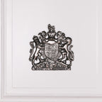 Vintage Silver Style 37cm Cast Metal Coat of Arms
