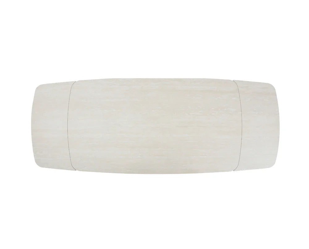 Ginevra Dining Table Walnut & Italian White Travertine