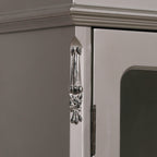 French Antique Silver Double Mirrored Door Armoire Wardrobe