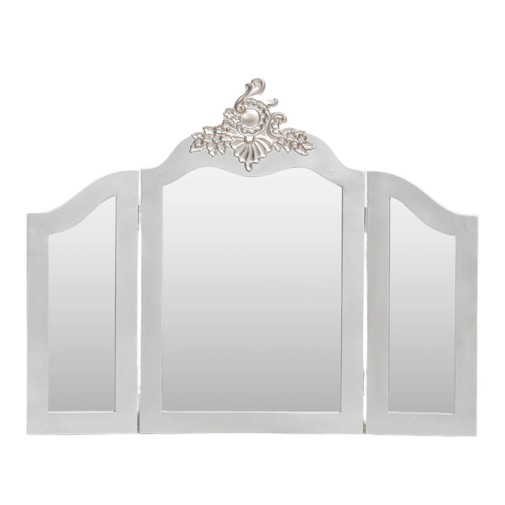 French Antique Silver Vanity Mirror