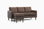 Model 46 - Reversible Chaise Sofa Faux Leather Brown