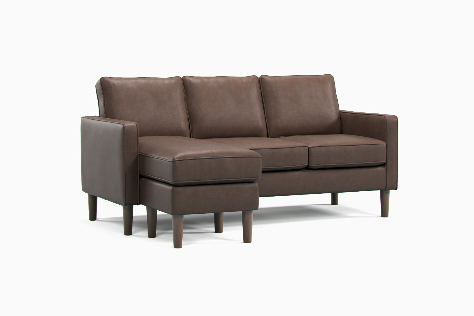Model 46 - Reversible Chaise Sofa Faux Leather Brown