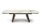 Fidenza Extending Dining Table Black Ash & Calacatta Verde