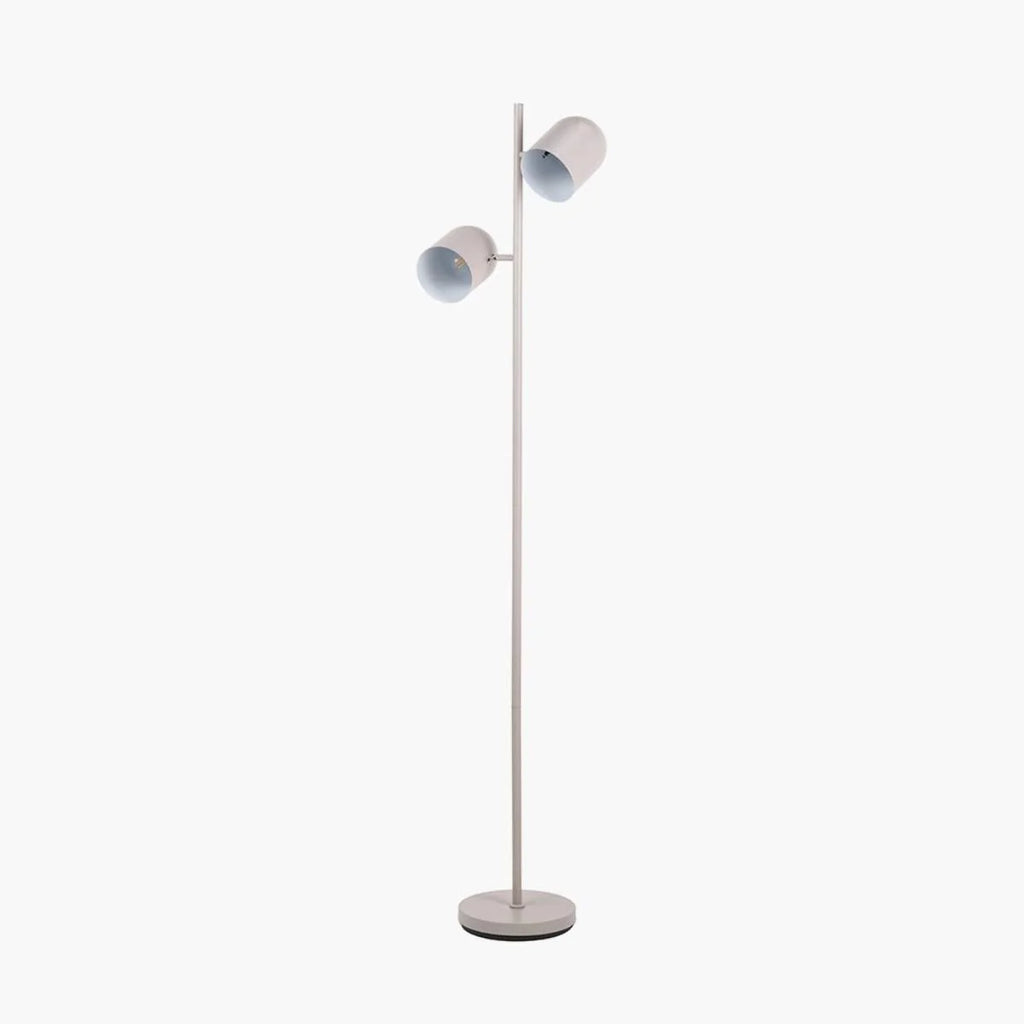 Finn Grey Metal Cloche Two Head Floor Lamp
