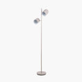 Finn Grey Metal Cloche Two Head Floor Lamp