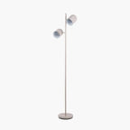 Finn Grey Metal Cloche Two Head Floor Lamp