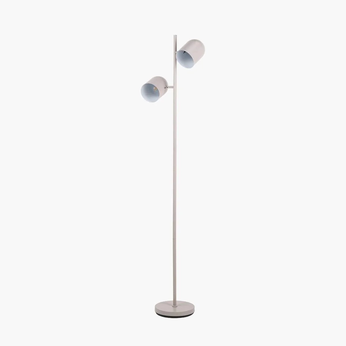 Finn Grey Metal Cloche Two Head Floor Lamp