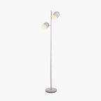 Finn Grey Metal Cloche Two Head Floor Lamp
