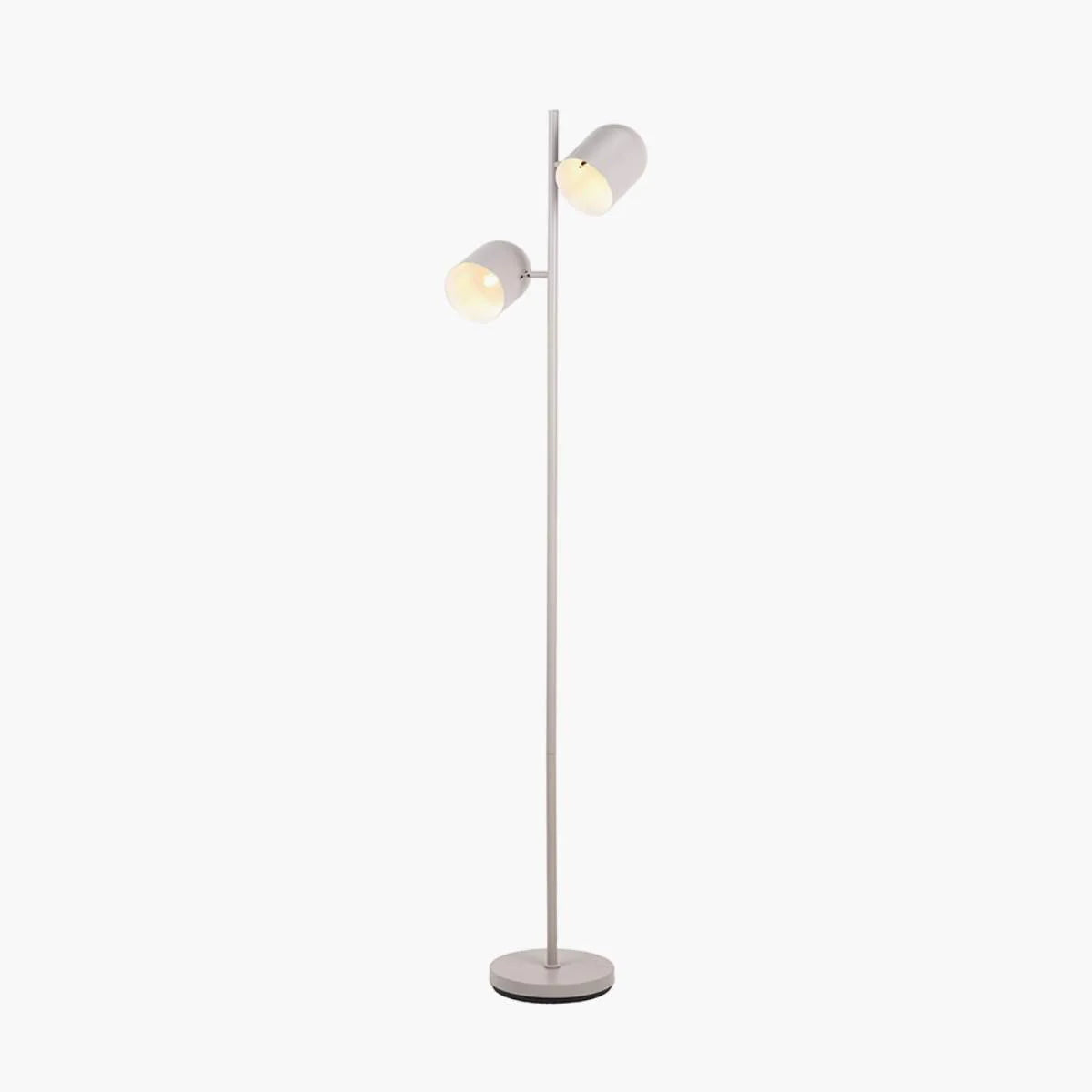 Finn Grey Metal Cloche Two Head Floor Lamp