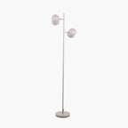 Finn Grey Metal Cloche Two Head Floor Lamp