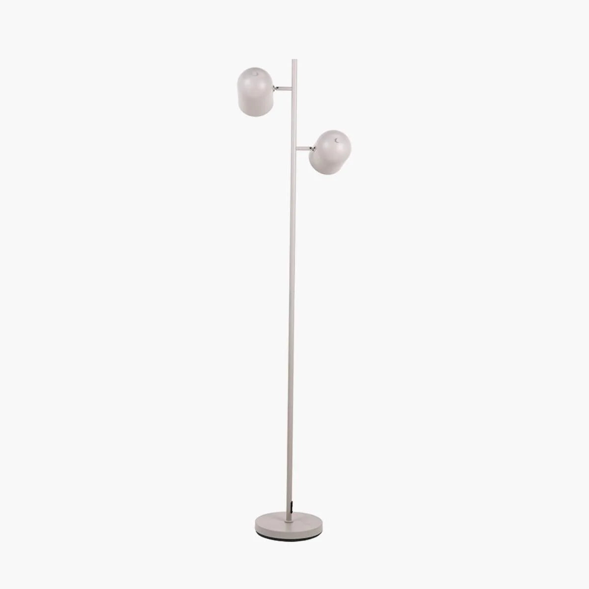 Finn Grey Metal Cloche Two Head Floor Lamp
