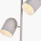 Finn Grey Metal Cloche Two Head Floor Lamp