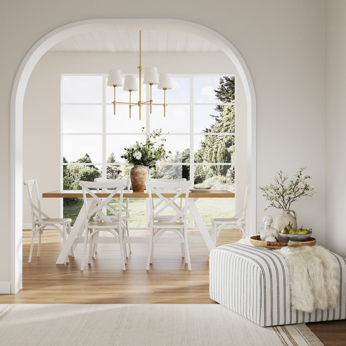 FITZROY WHITE / CANE DINING CHAIR (Set Of 2)