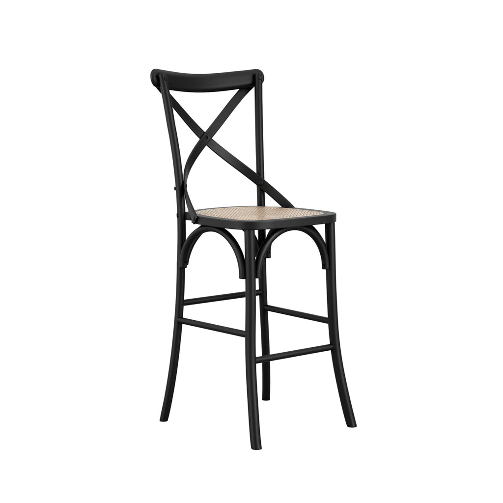 FITZROY BLACK / CANE COUNTER STOOL