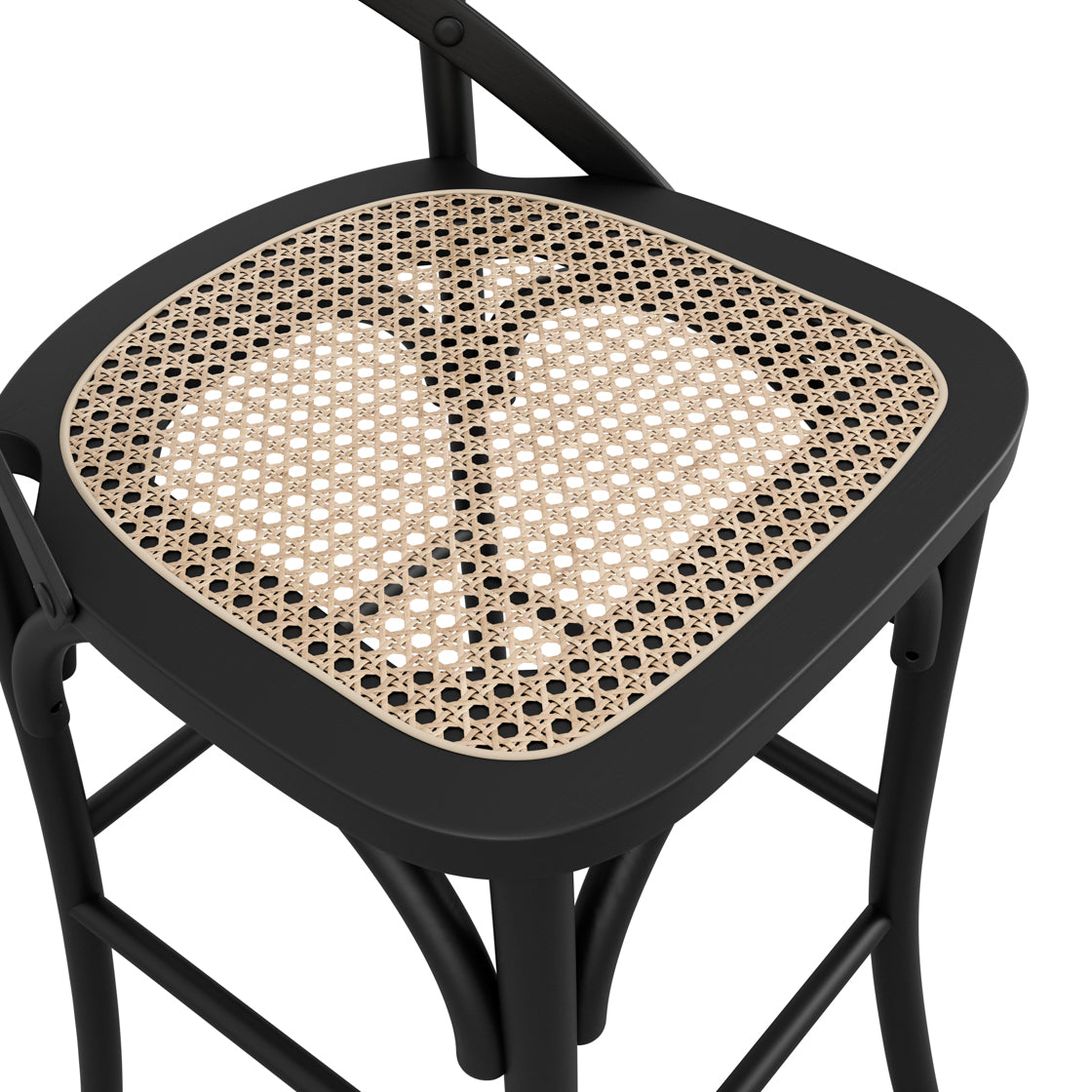 FITZROY BLACK / CANE COUNTER STOOL