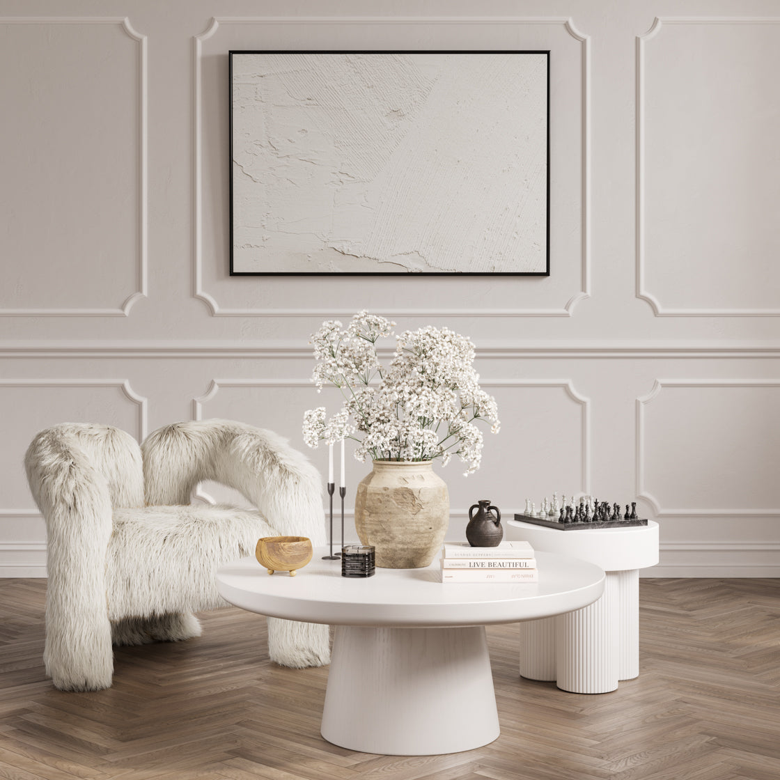 ASTRID WHITE SIDE TABLE