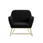 CHARLES ARMCHAIR BLACK VELVET / BRUSHED GOLD