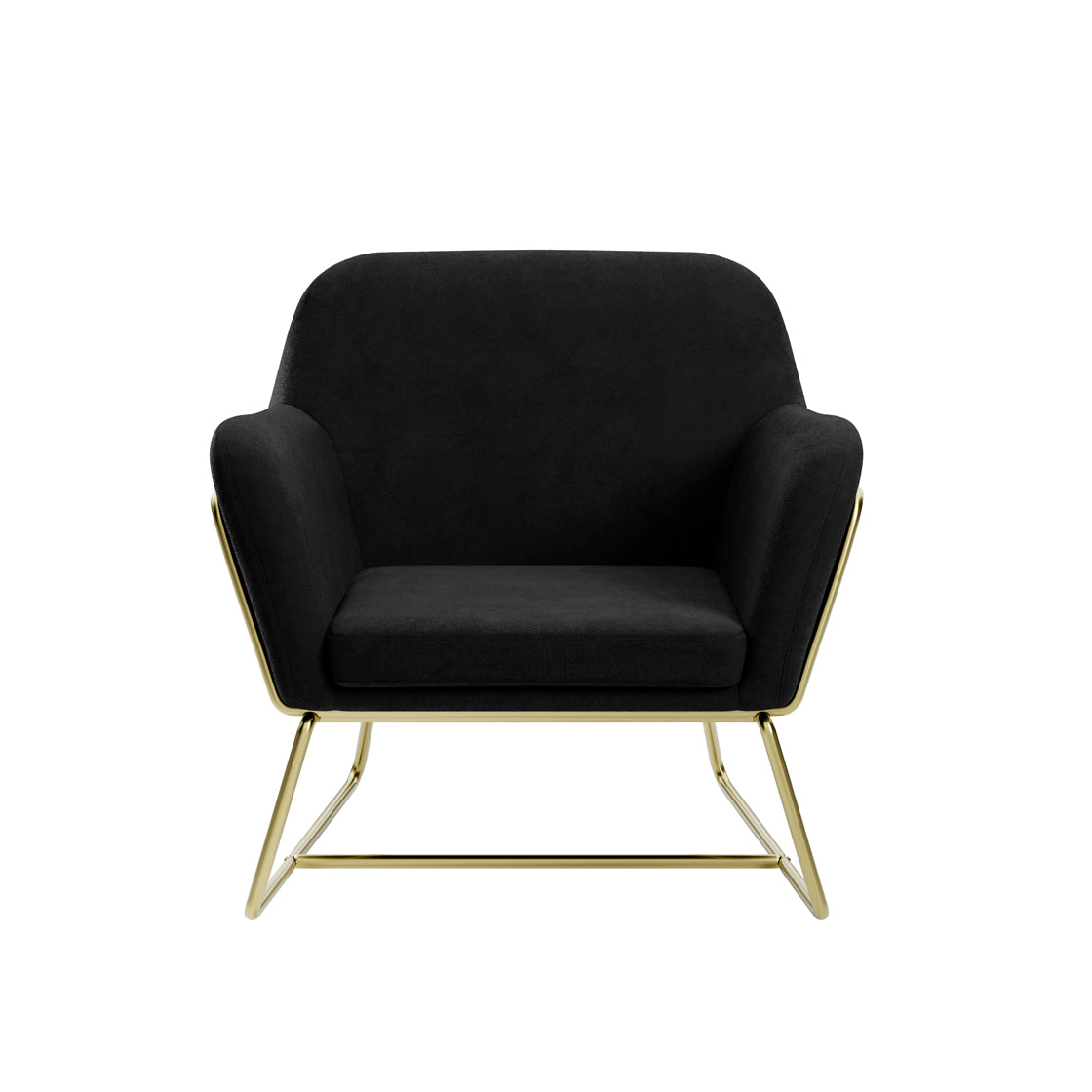 CHARLES ARMCHAIR BLACK VELVET / BRUSHED GOLD