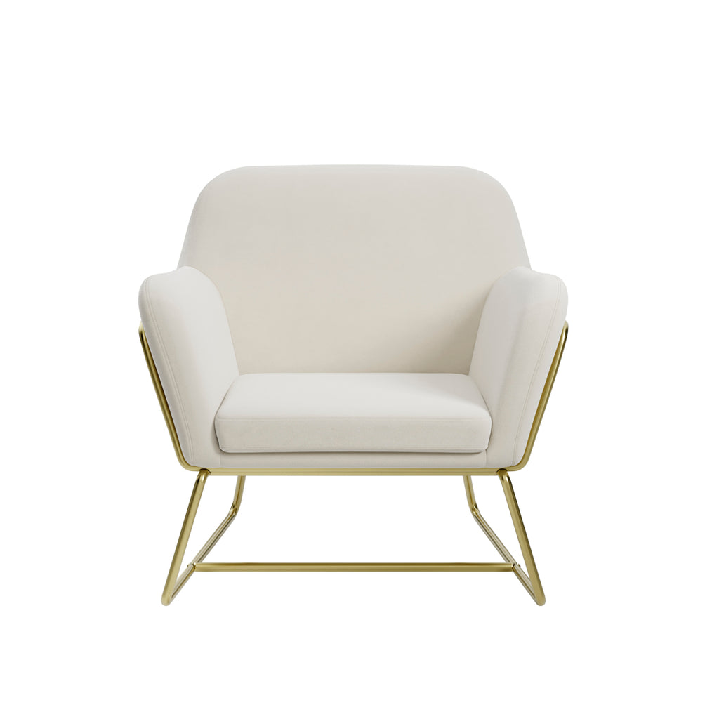 CHARLES ARMCHAIR CREAM VELVET / BRUSHED GOLD