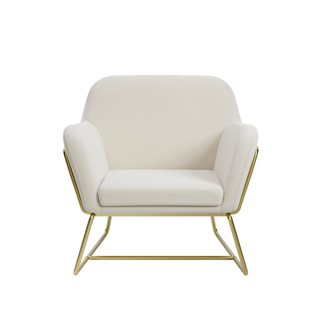 CHARLES ARMCHAIR CREAM VELVET / BRUSHED GOLD