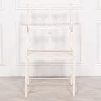 Iron Frame Off White / Cream Distressed Garden Dining Chair