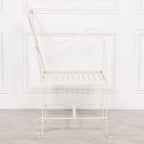 Iron Frame Off White / Cream Distressed Garden Dining Chair