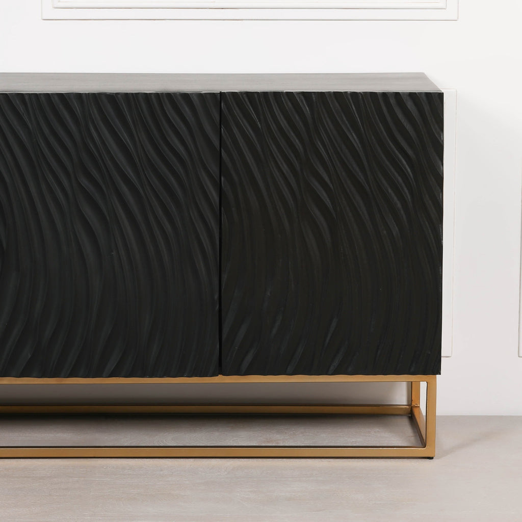 Ripples Black Painted Sideboard