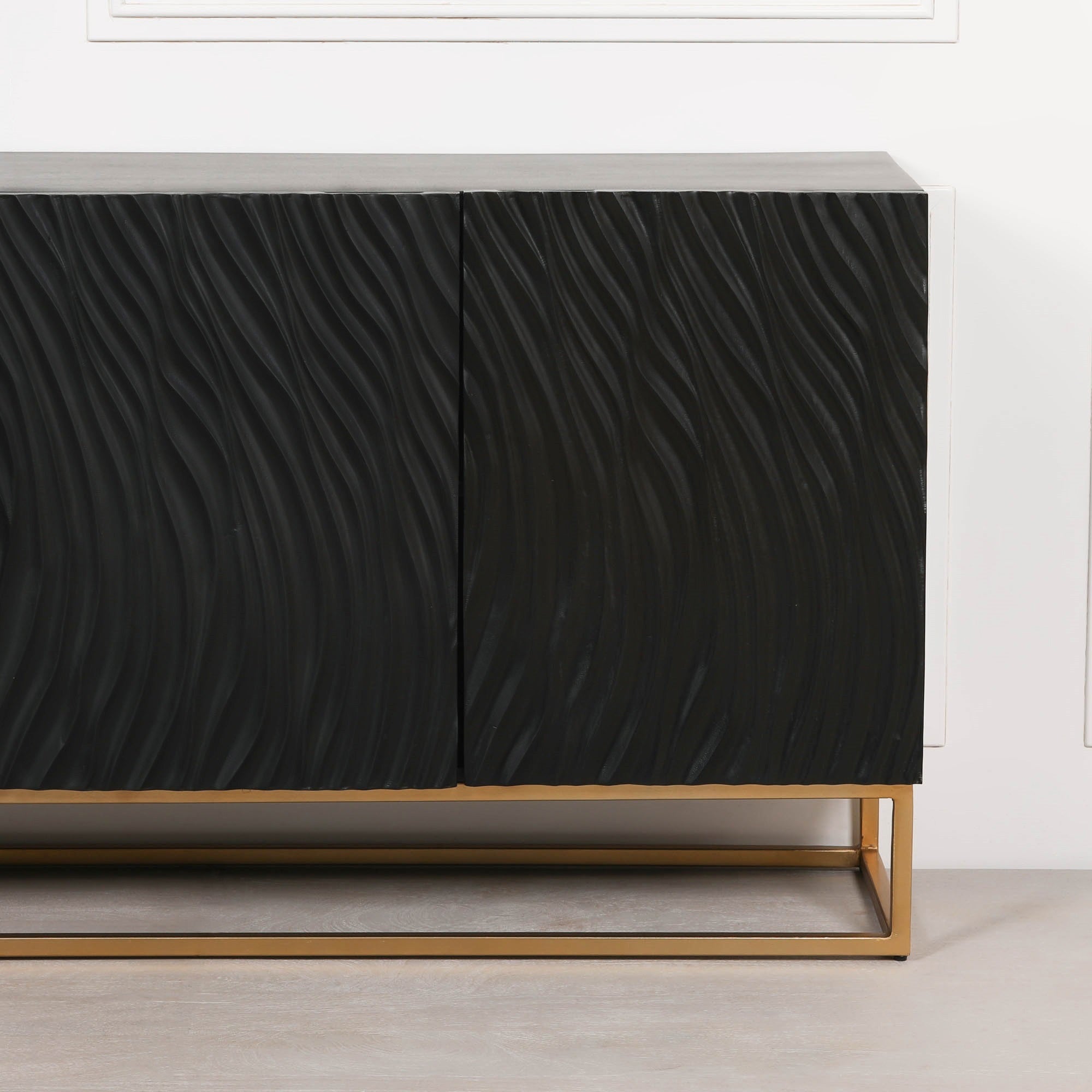 Ripples Black Painted Sideboard