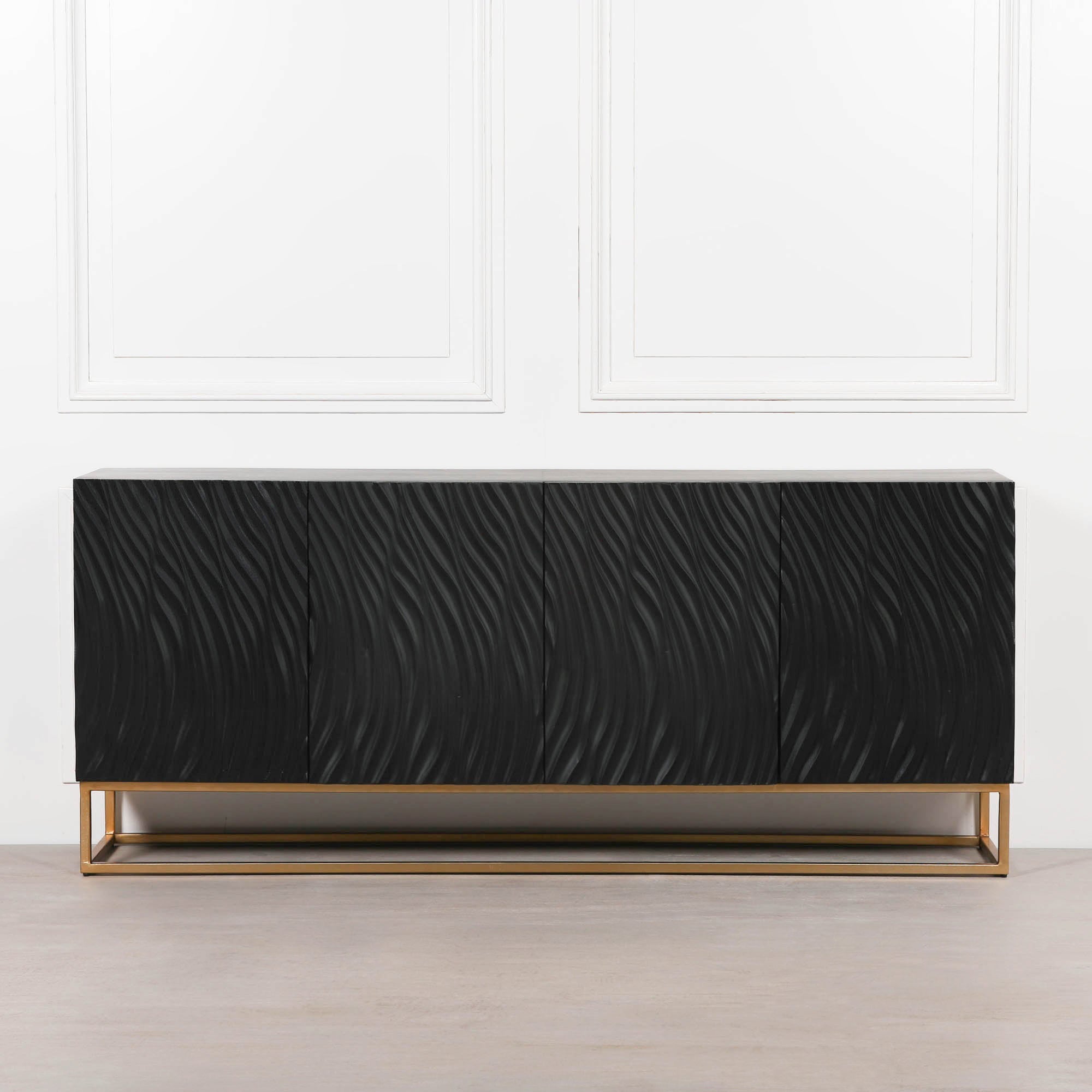Ripples Black Painted Sideboard