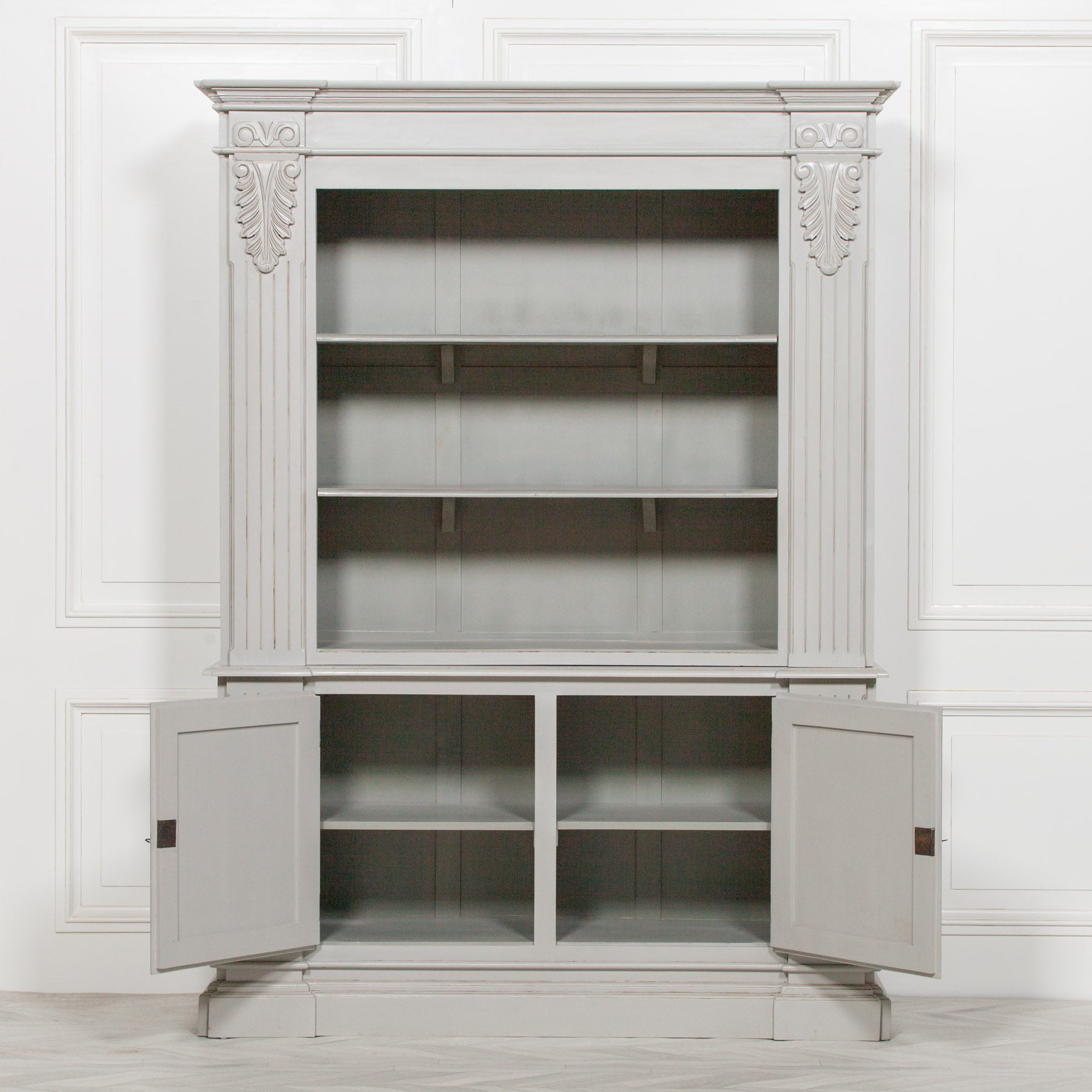 Large Grey Open Bookcase