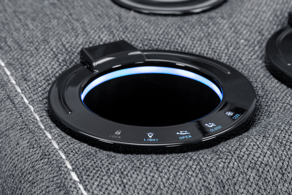 Galaxy Tech Recliner Grey Fabric 2 Seater Sofa