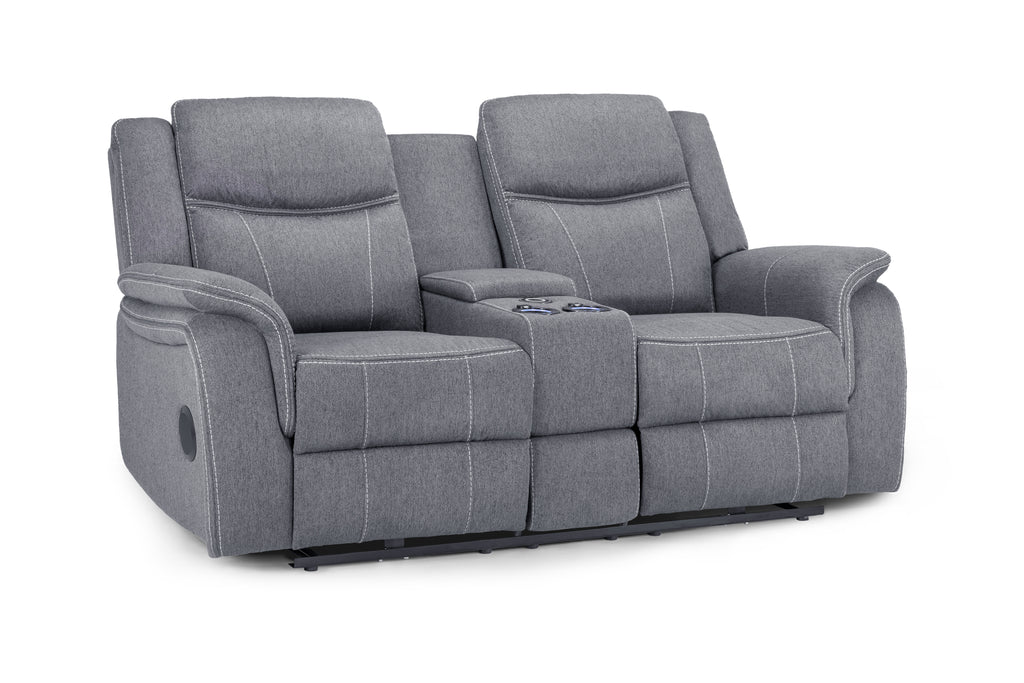 Galaxy Tech Recliner Grey Fabric 2 Seater Sofa