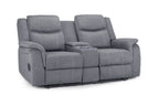 Galaxy Tech Recliner Grey Fabric 2 Seater Sofa