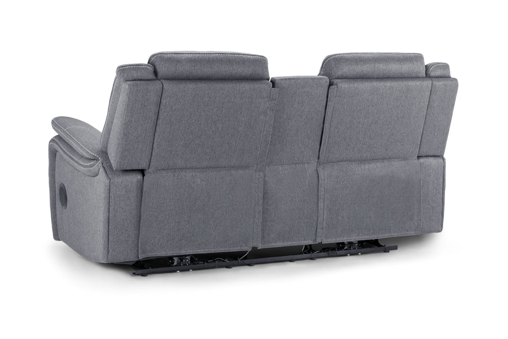 Galaxy Tech Recliner Grey Fabric 2 Seater Sofa
