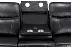 Galaxy Tech Power Reclining 3 Seater Sofa Black Leather
