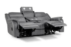 Galaxy Tech Power Reclining 3 Seater Sofa Grey Leather