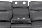 Galaxy Tech Power Reclining 3 Seater Sofa Grey Leather