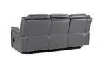 Galaxy Tech Power Reclining 3 Seater Sofa Grey Leather