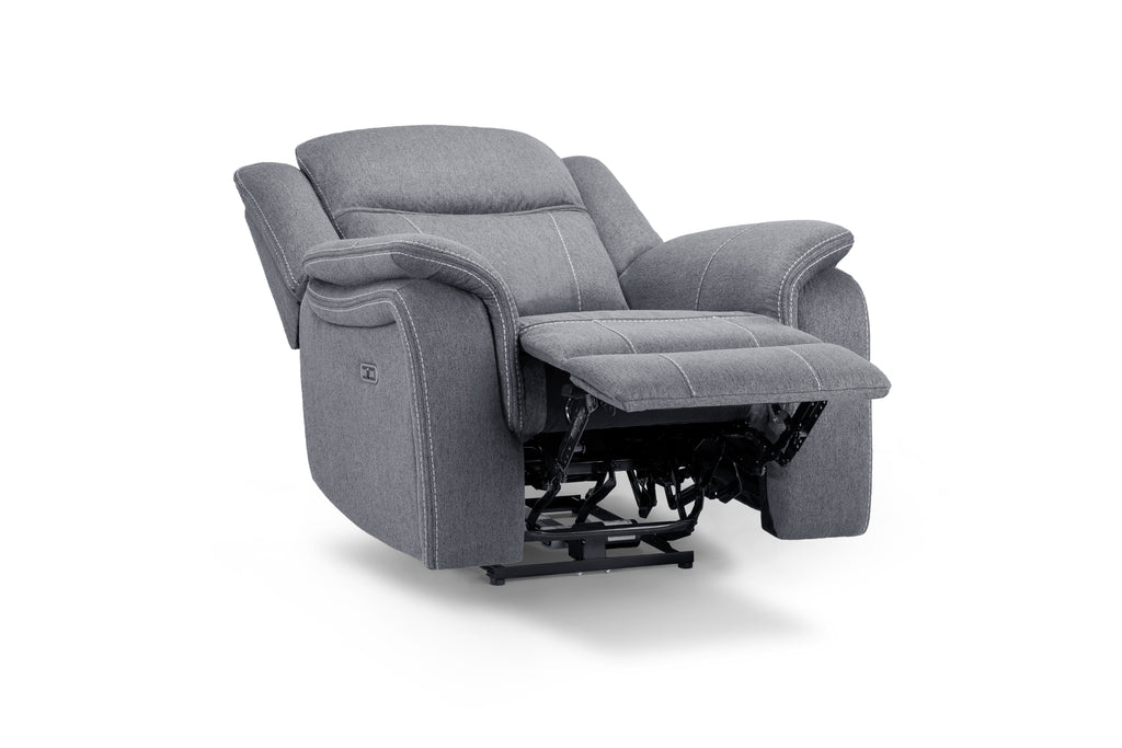 Galaxy Tech Recliner Grey Fabric Armchair Sofa
