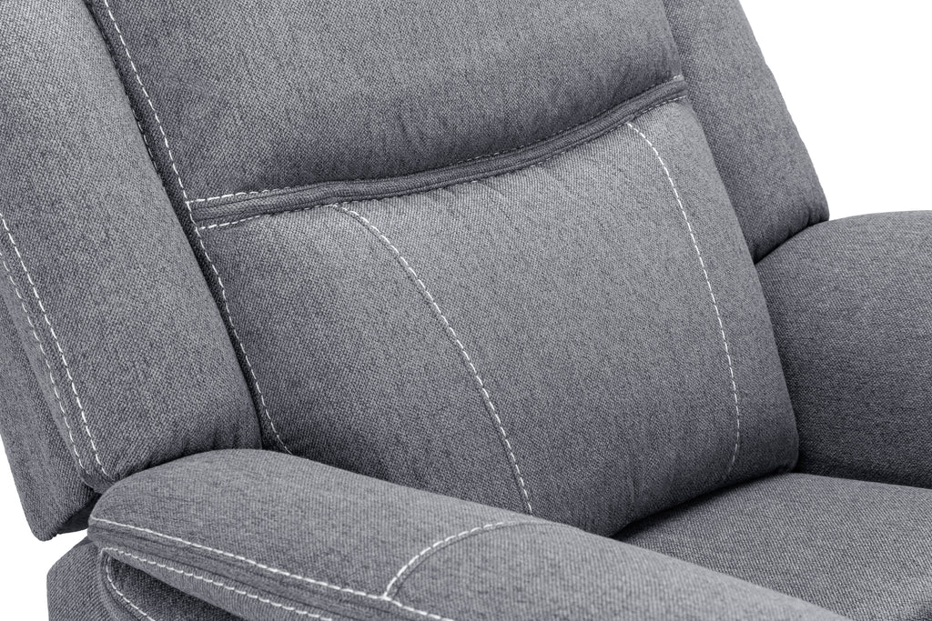 Galaxy Tech Recliner Grey Fabric Armchair Sofa