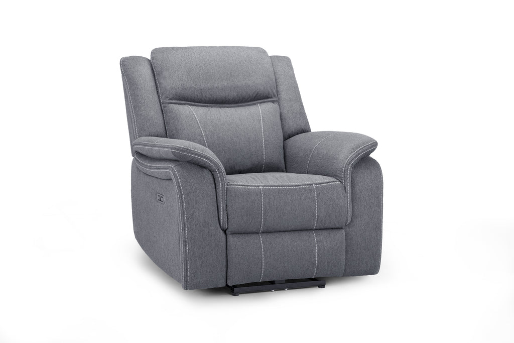Galaxy Tech Recliner Grey Fabric Armchair Sofa